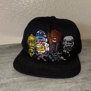 Star Wars Embroidered Character Snapback Hat Black